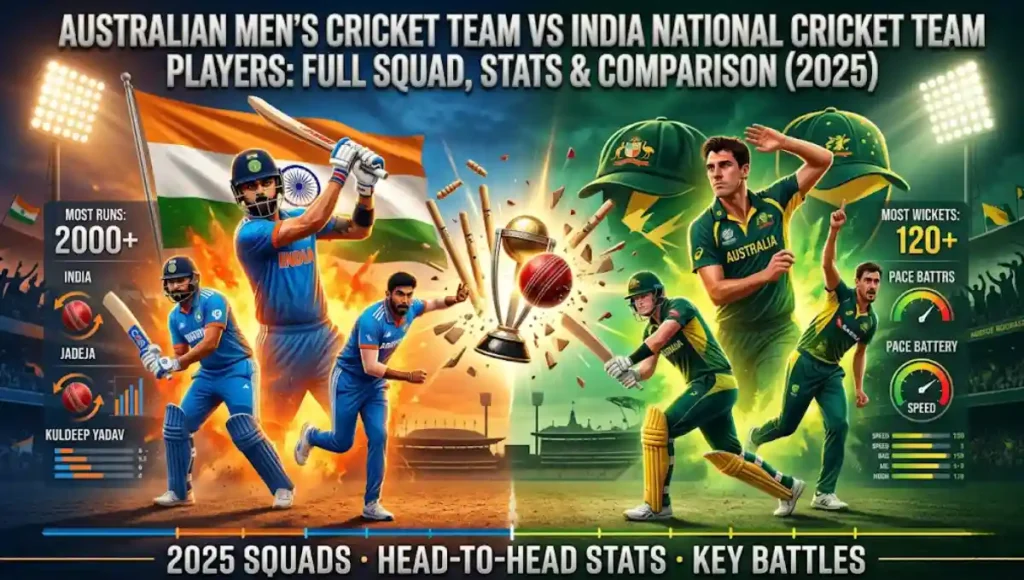 Australian men’s cricket team vs India national cricket team players