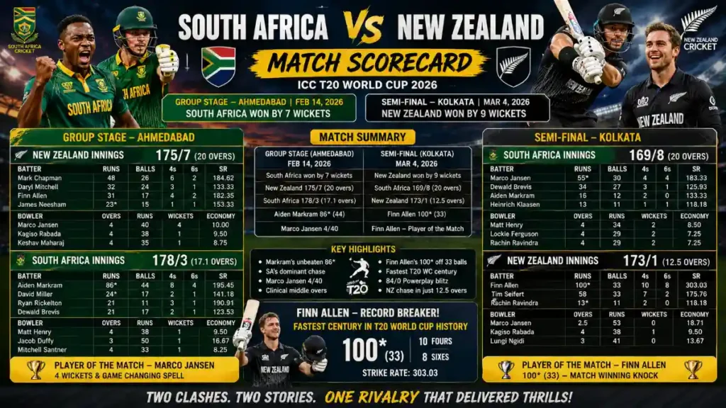 south africa national cricket team vs new zealand national cricket team match scorecard