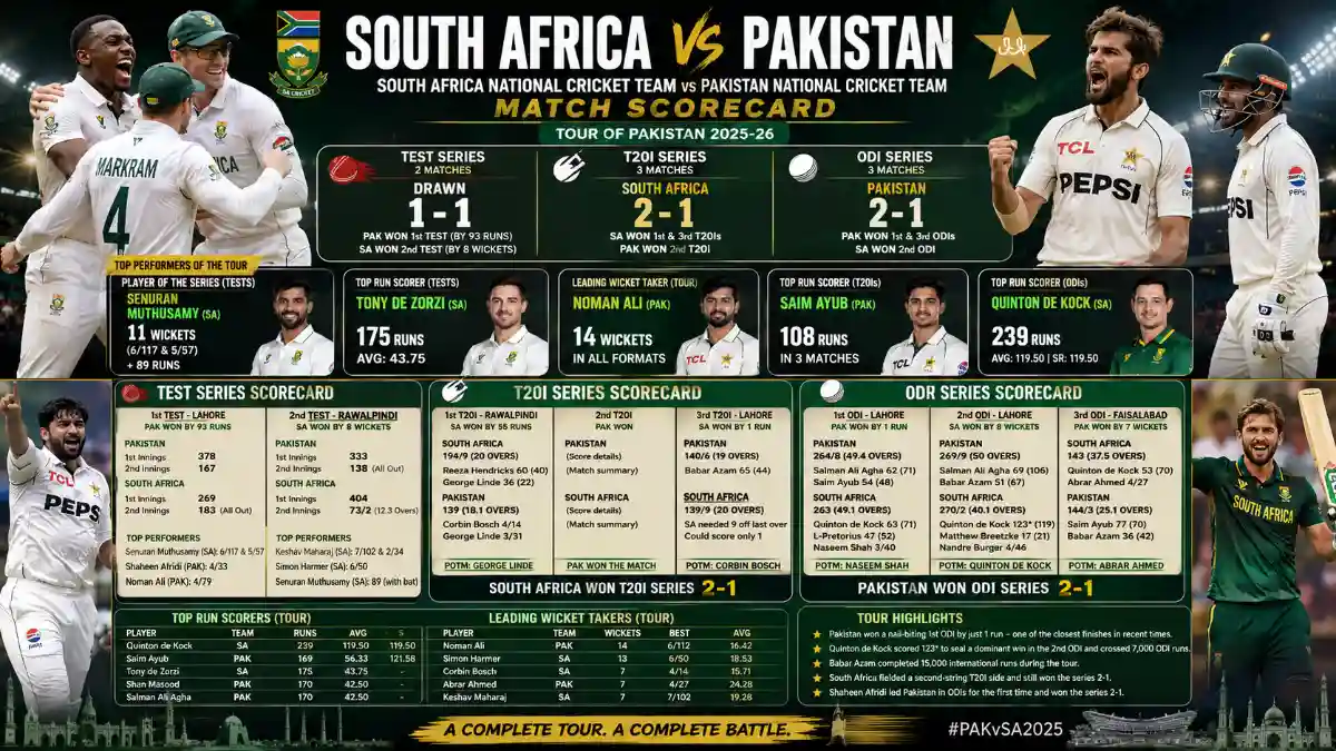 south africa national cricket team vs pakistan national cricket team match scorecard