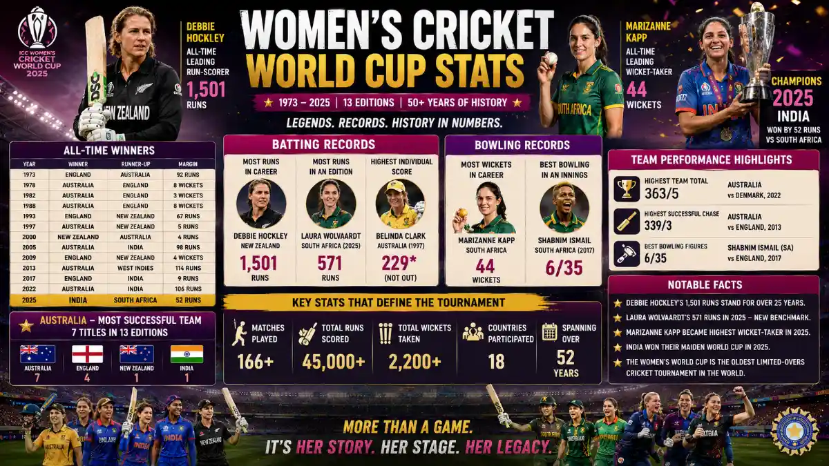 women's cricket world cup stats